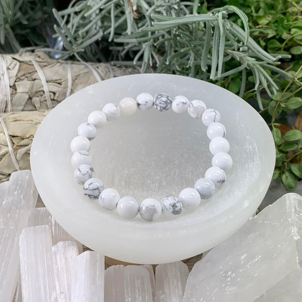 Mala Bracelet: White Howlite